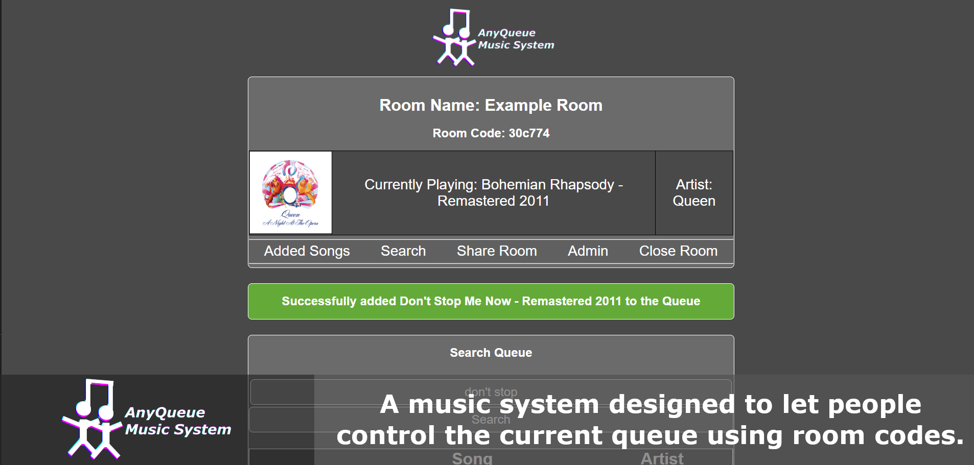 AnyQueue Music System screenshot